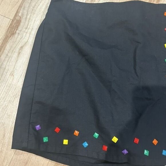 Teddy Fresh Limited Edition Black Rainbow Studded Cotton Mini Skorts - Picture 5 of 7
